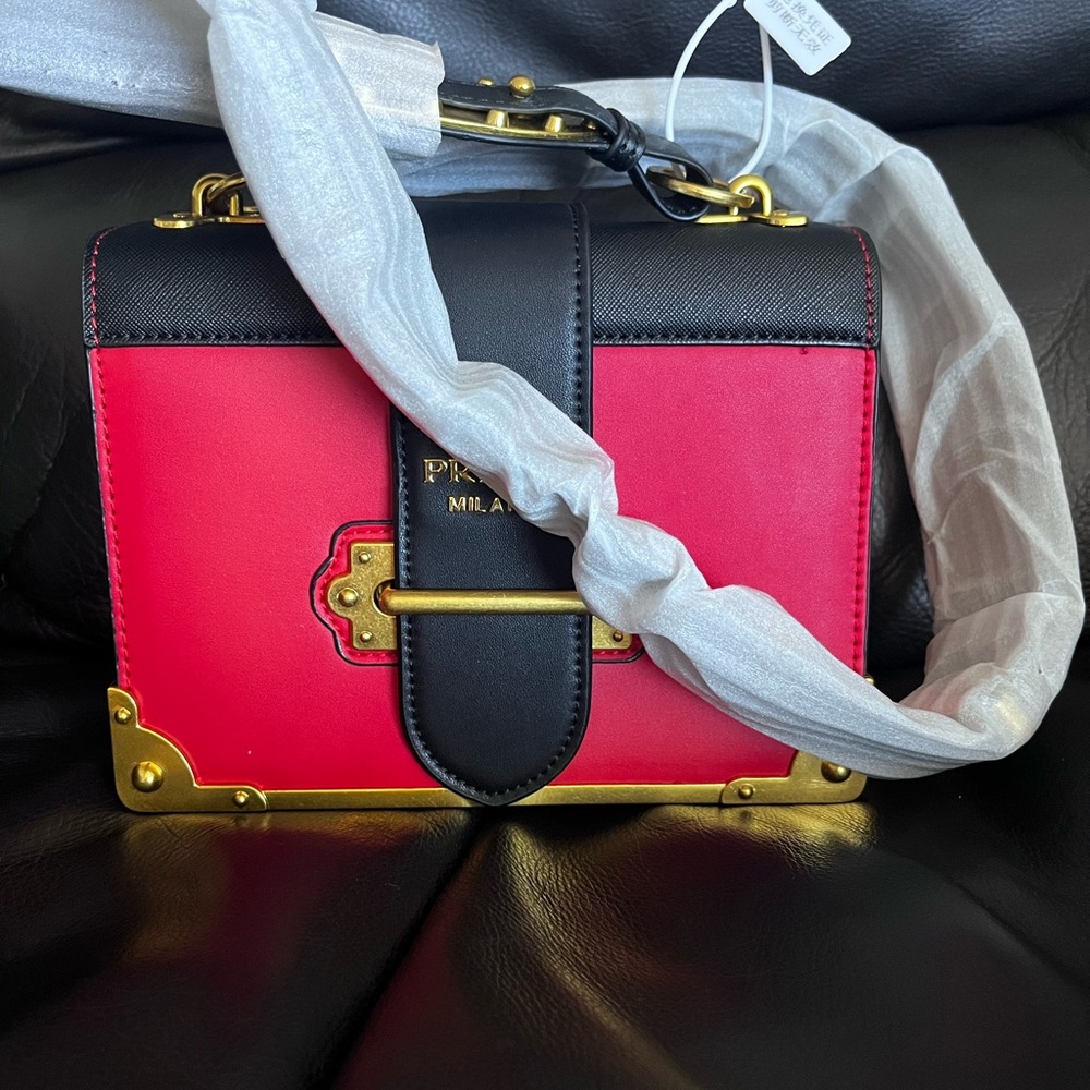 Red shoulder bag